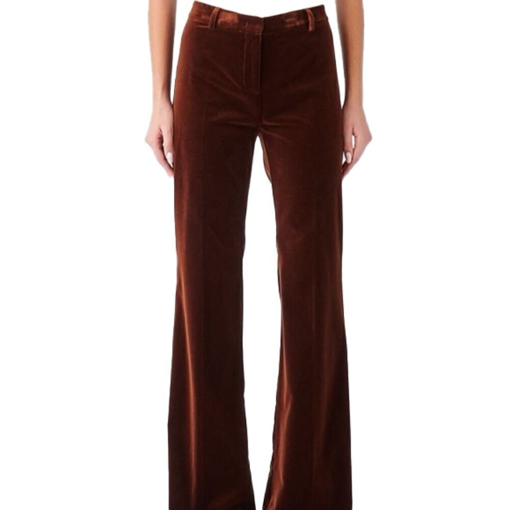 Theory Women's Brown Velvet Flared Pants
